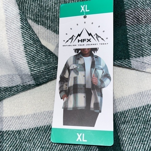 HFX Womens Shirt Jacket
Green White Shacket Pockets
Relaxed Fit Long sleeves - Picture 10 of 13